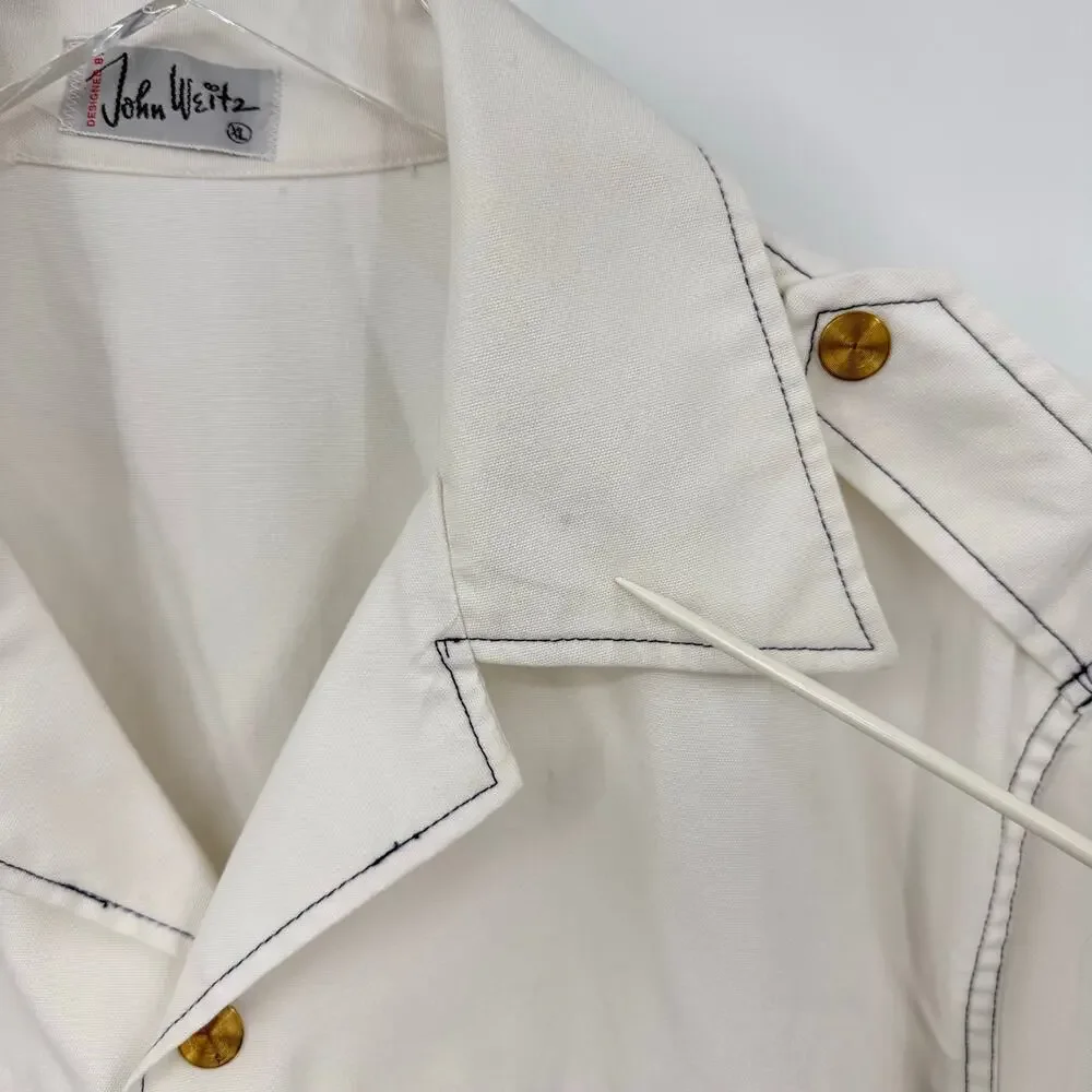 Vintage State O Maine by John Weitz White Shirt & Pool Shorts Mens XL Cabana Set